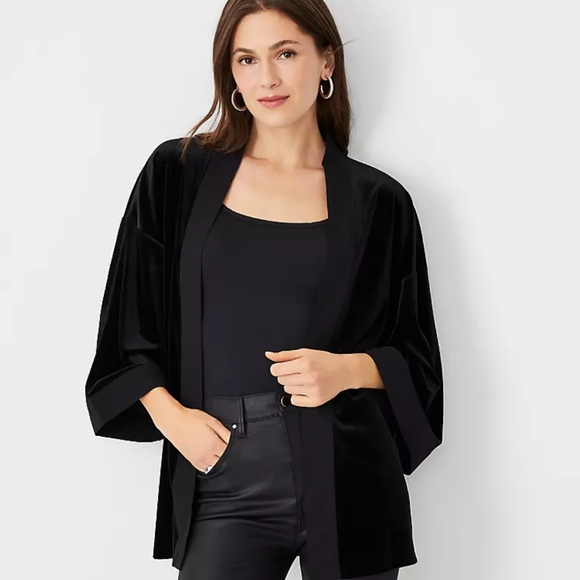 Ann Taylor Other - Ann Taylor Black Velvet Kimono